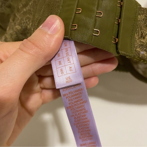 Savage x Fenty Dark Green Sheer Lace Bra 36DD - Picture 8 of 8